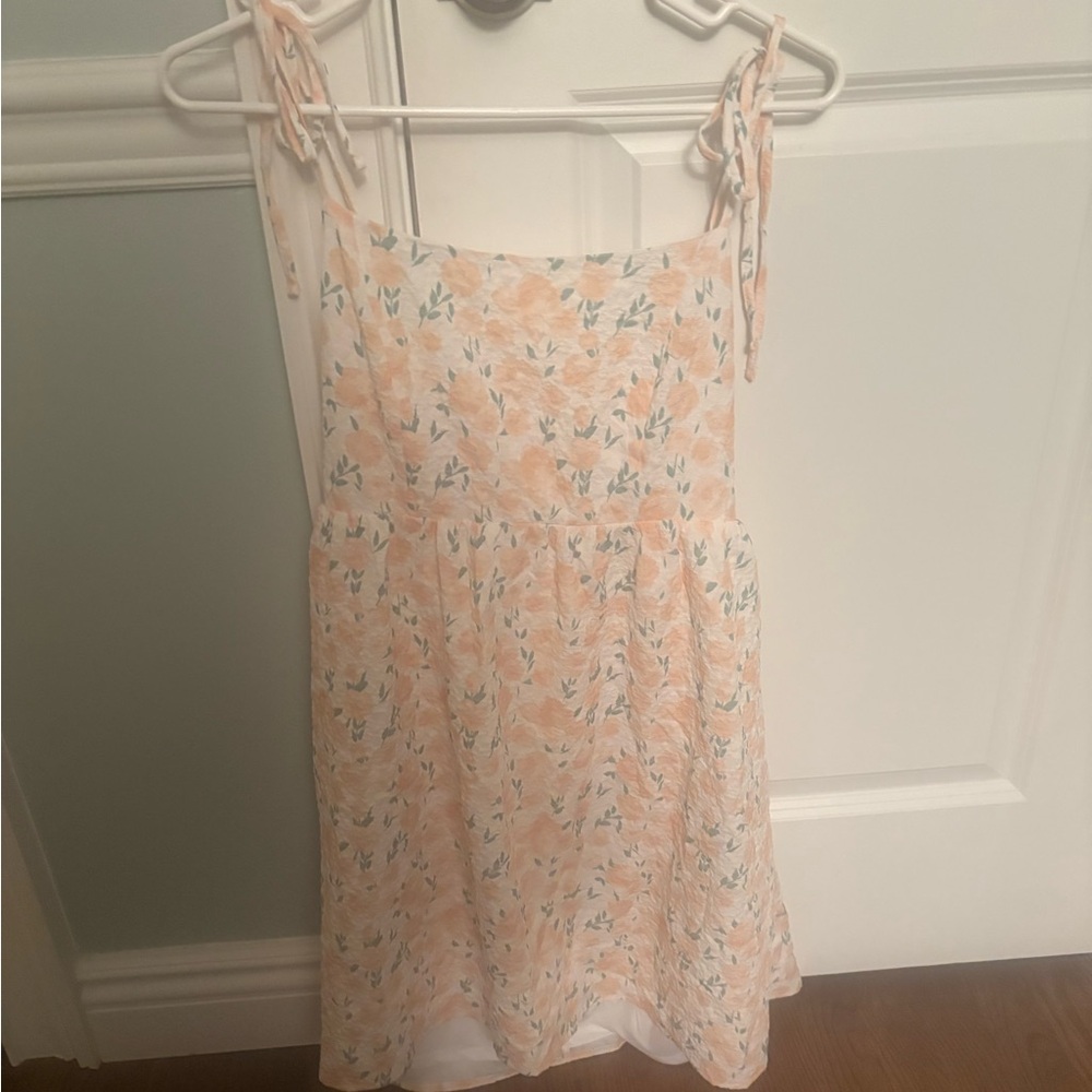 Altar’D State Ivory orange Floral babydoll dress